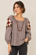Camisa Vichy Floral Siena