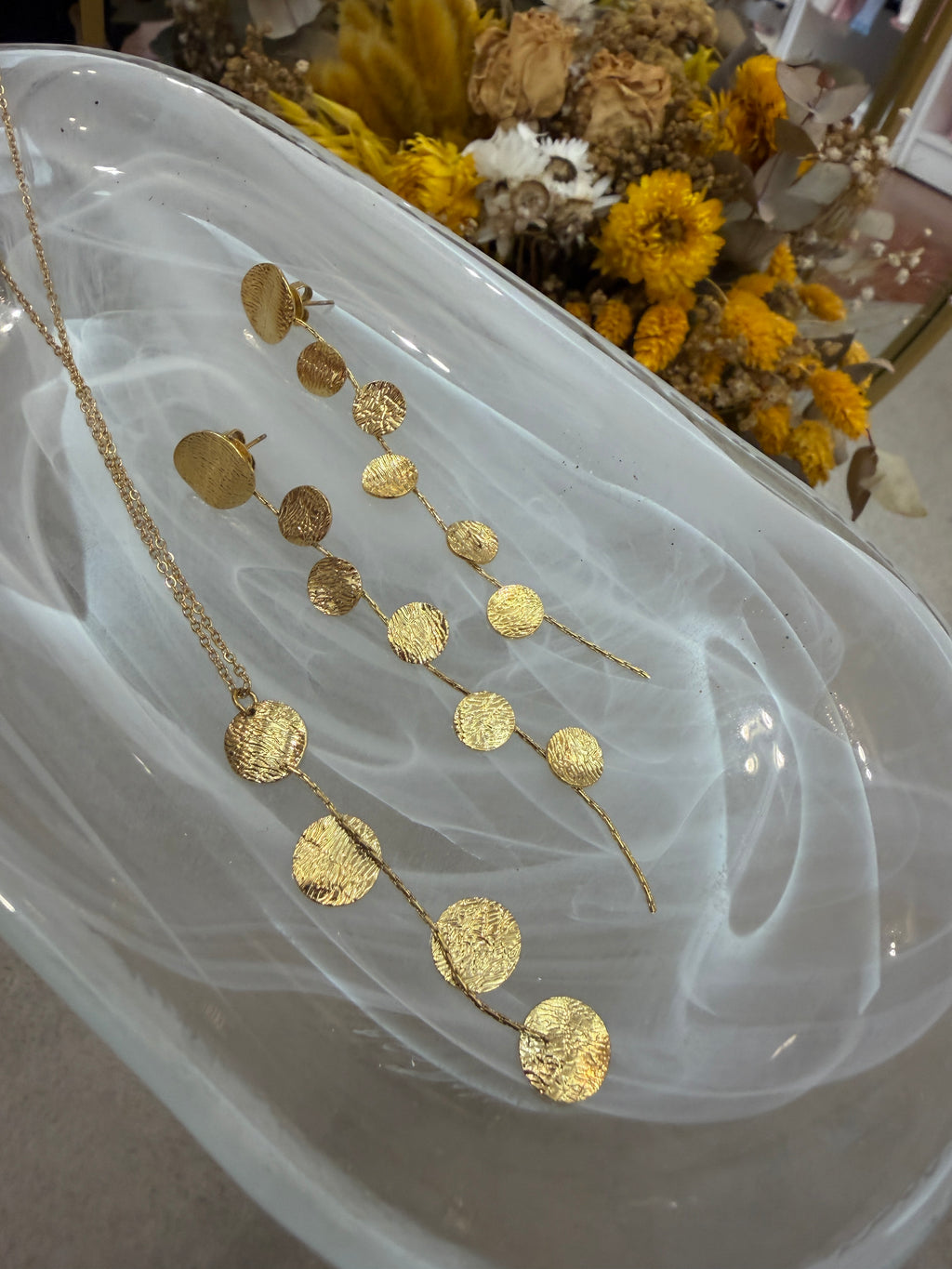 Pendientes Cascada Golden Drops