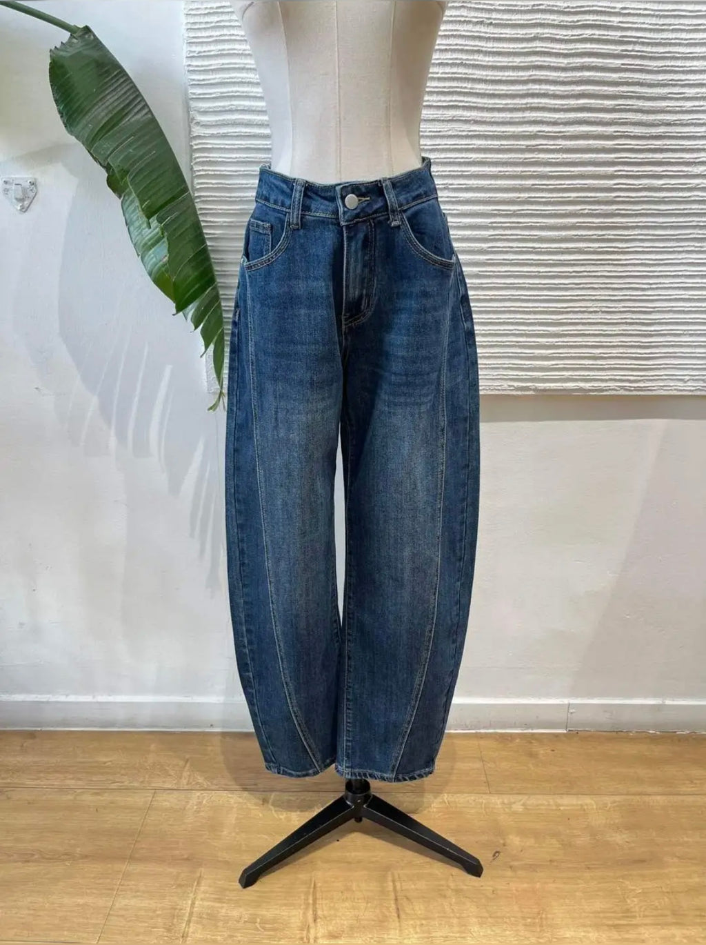 Vaquero Barrel Denim Azul