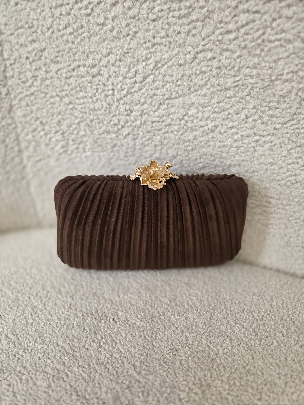 Bolso Clutch de Fiesta PLISADO Chocolate