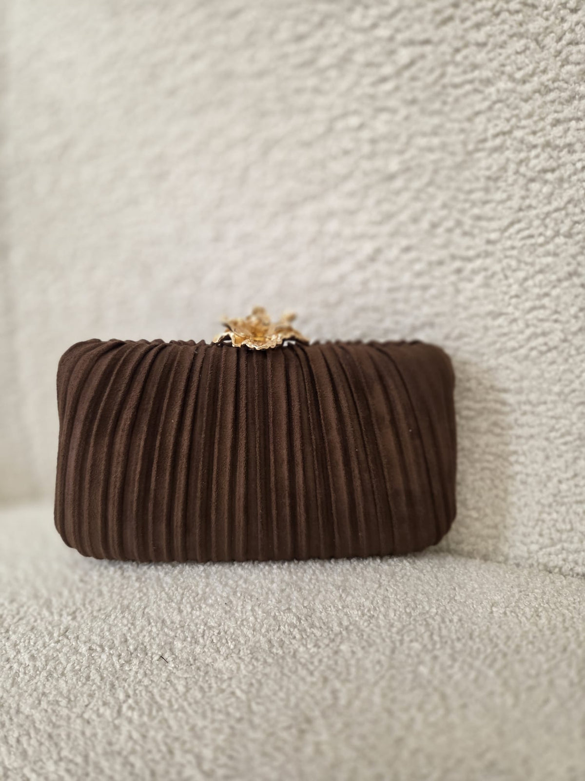 Bolso Clutch de Fiesta PLISADO Chocolate