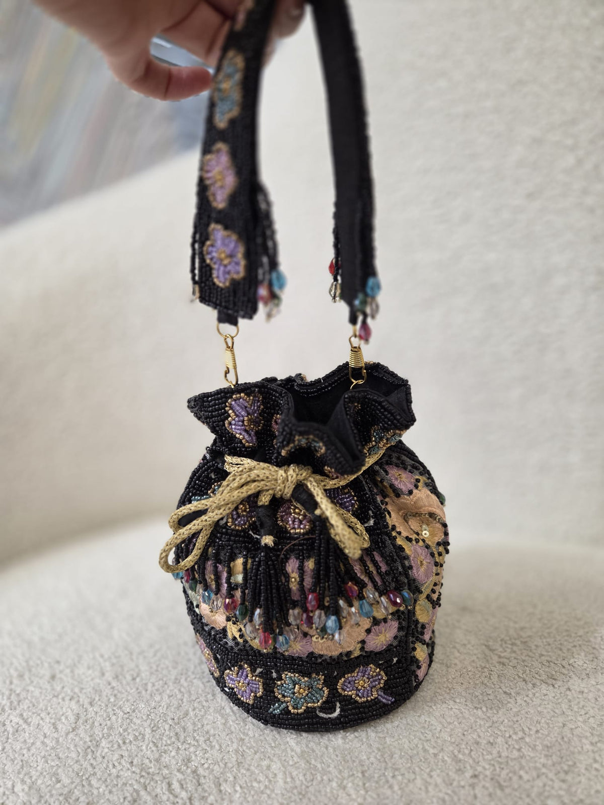 Bolso Bombonera de Fiesta JARDÍN Negro