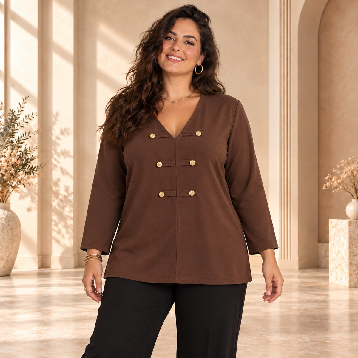 Camisa Carla Chocolate