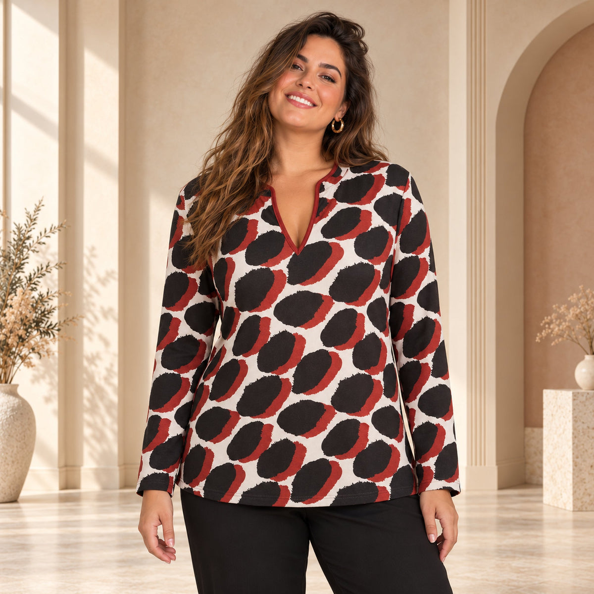 Camisa Dots Burdeos