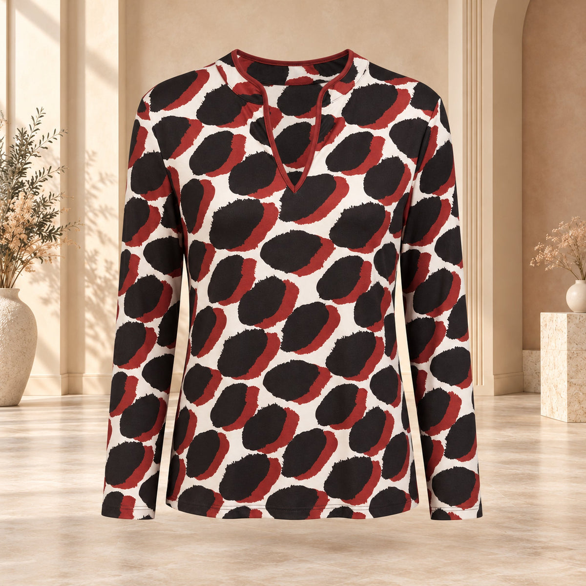 Camisa Dots Burdeos