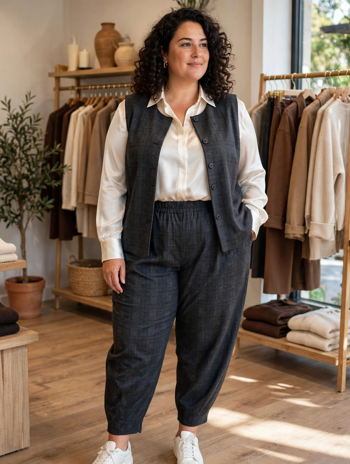 Look Orleans de Kartana con camisa satinada Sara. Prendas vendidas por separado. Vista 2.