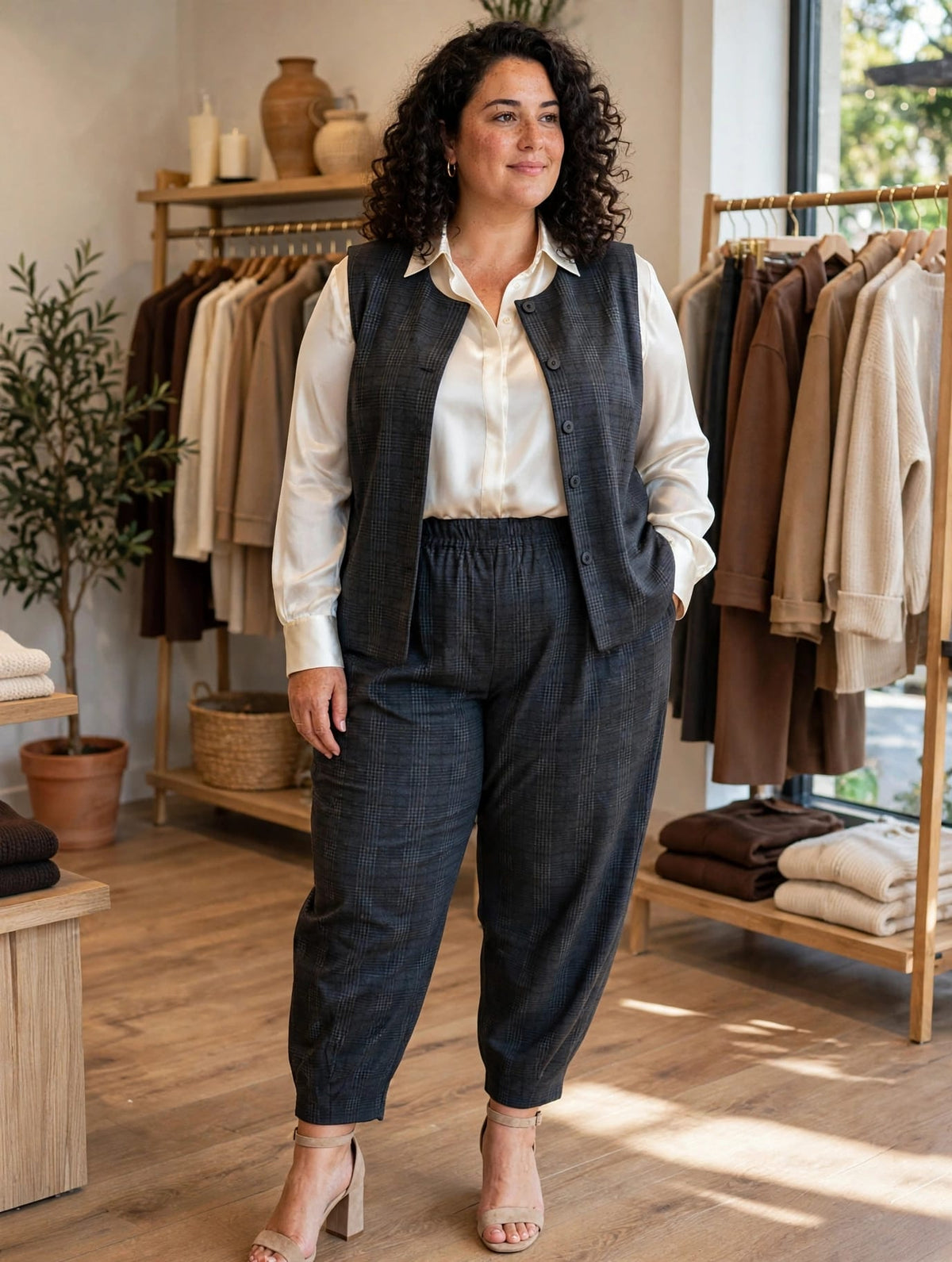 Look Orleans de Kartana con camisa satinada Sara. Prendas vendidas por separado. Vista 3.